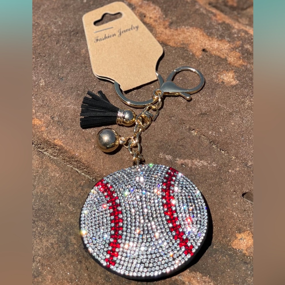 Baseball & Softball Rhinestone Key Chains - Picture 7 of 7